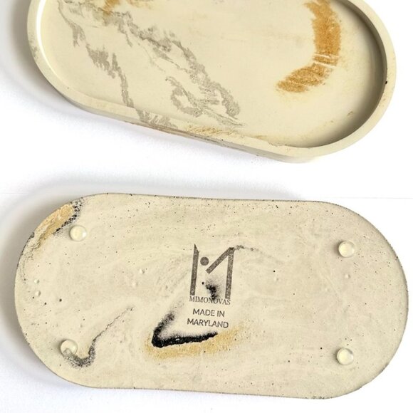 Serenity Trio Thoughtful Sculptures on Tray - Minimalist Abstract Decor - Picture 7 of 7